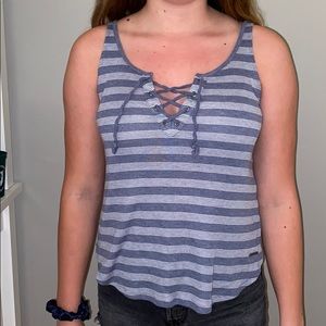Blue and white stripes tank